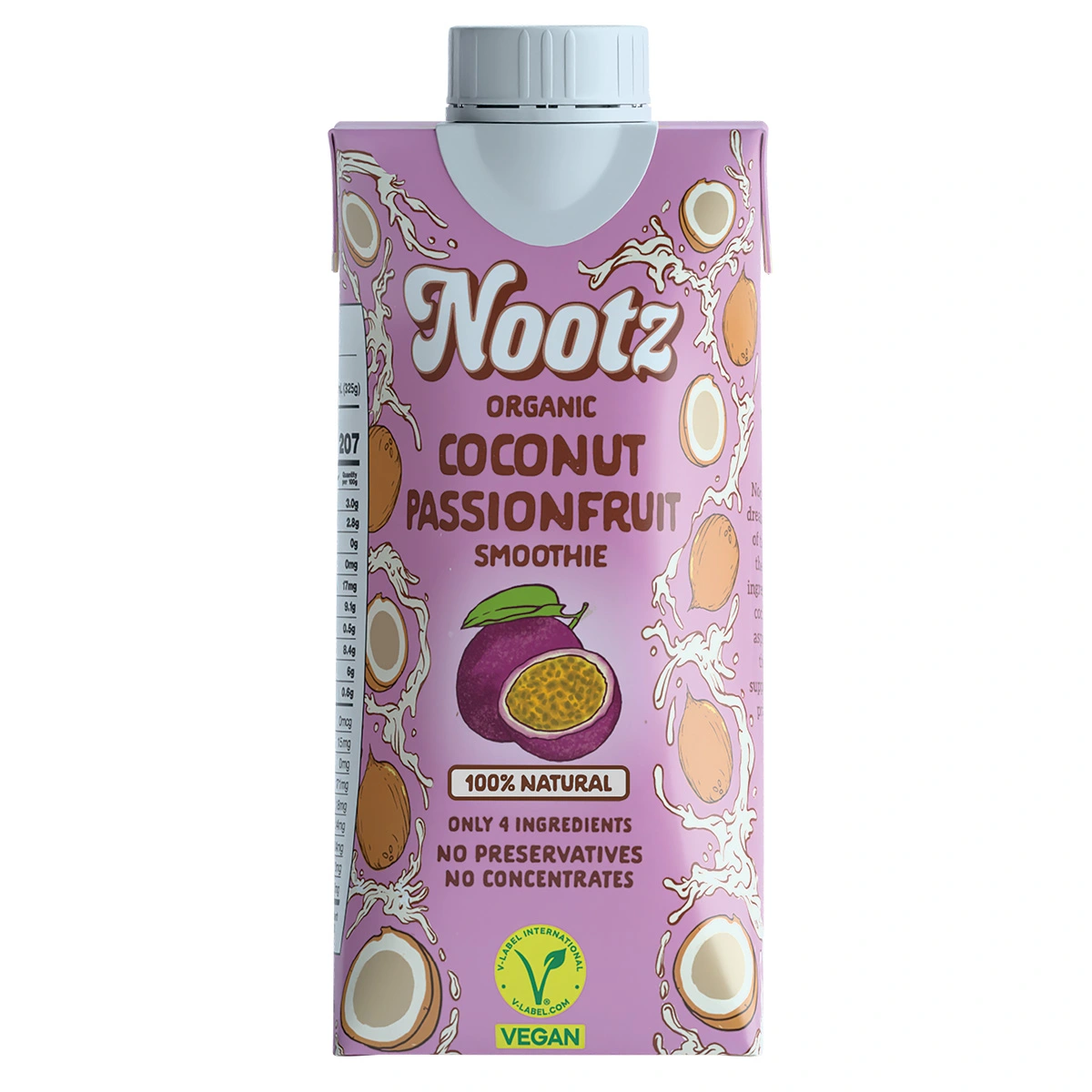 Nootz Coconut Passionfruit Smoothie 325ml, BIO Nootz Coconut Passionfruit Smoothie 325ml, BIO