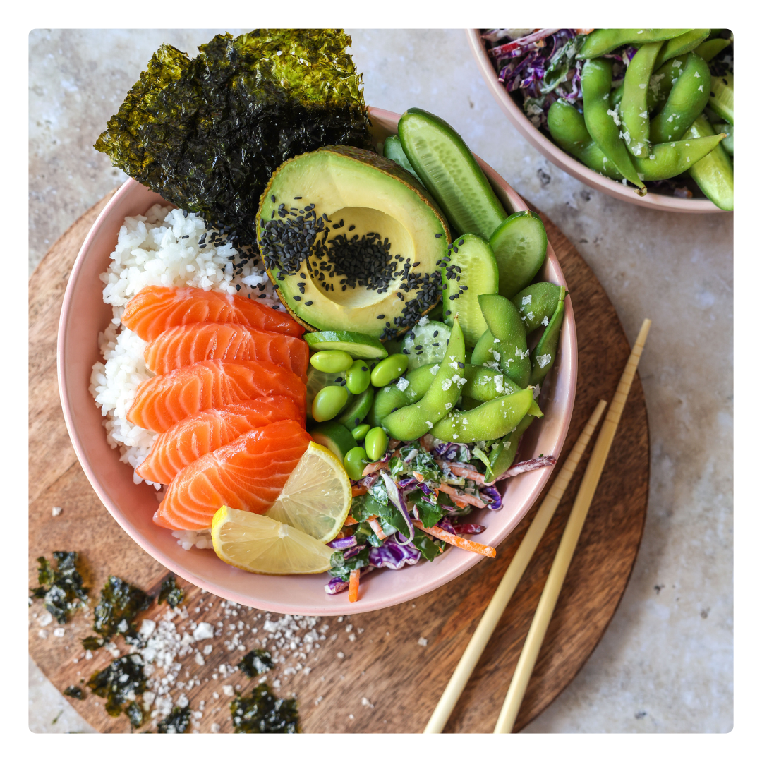 Poke Bowl mit Graved Lachs Poke Bowl mit Graved Lachs